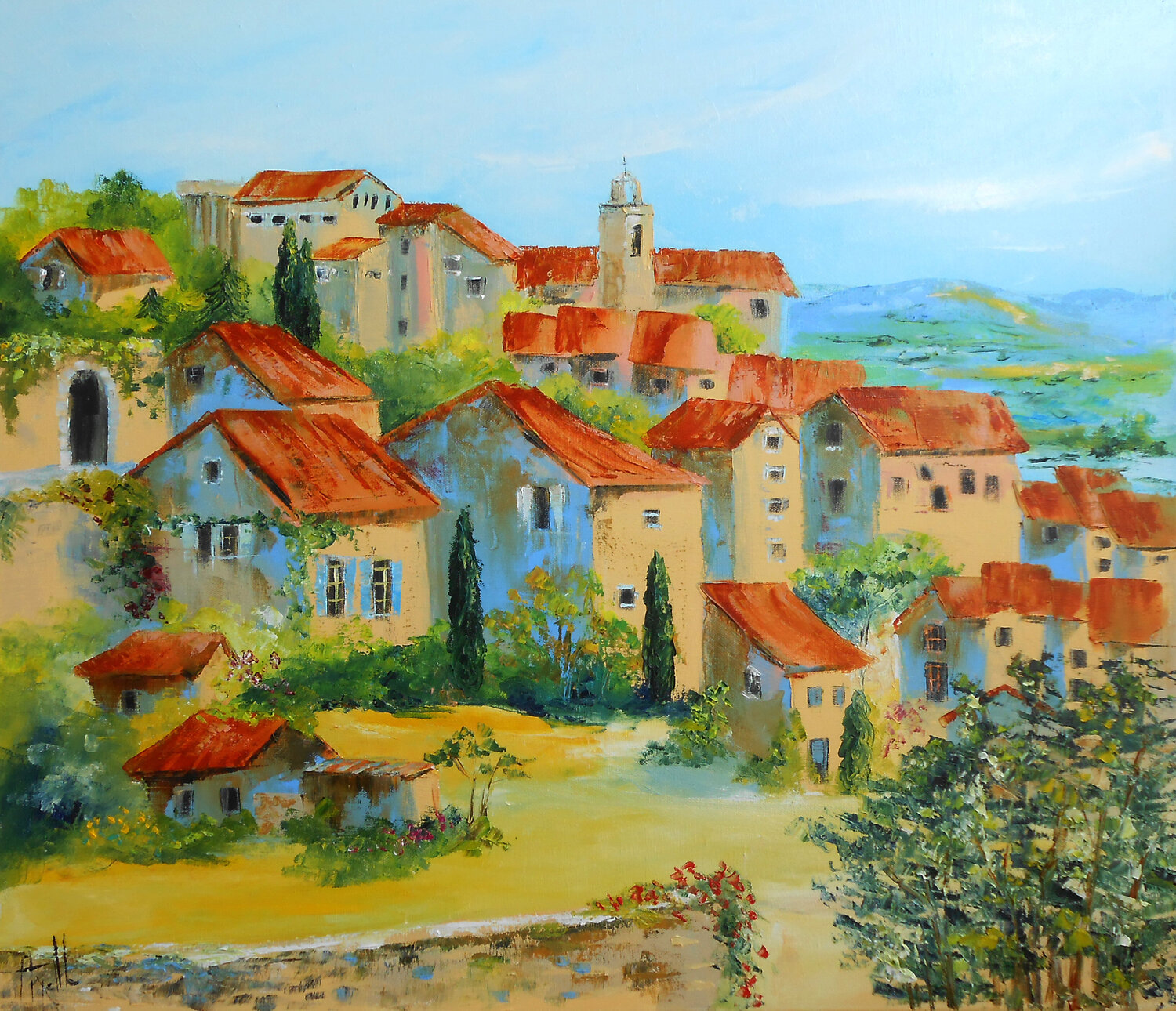 Luberon, éclats de lumière Axelle Bosler Original painting for sale