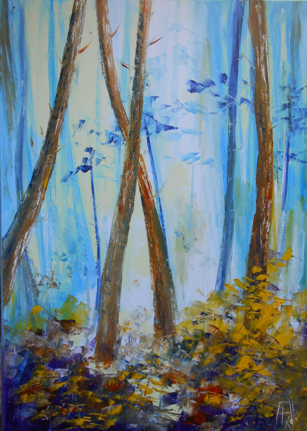 La lumière entre les arbres Axelle Bosler Original painting for sale
