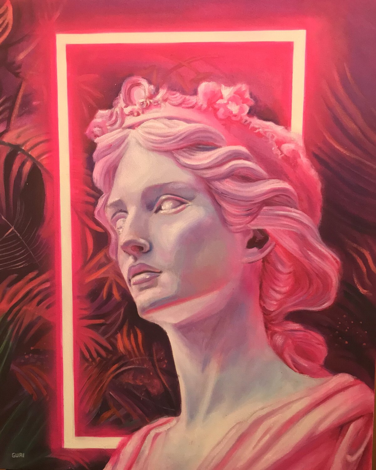 Neon Goddess Sheila González Original painting for sale