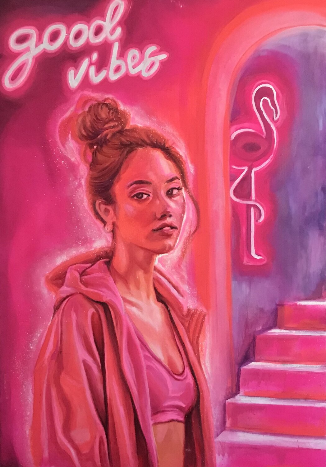 good vibes Sheila González Original painting for sale
