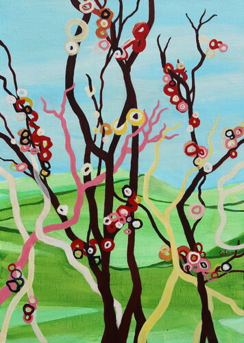 Pêcher en fleur 2 by Vincent Gabin, Painting for Sale on Select