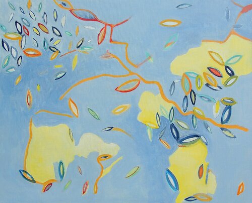 Les feuilles s'envolent by Vincent Gabin, Painting for Sale on Select