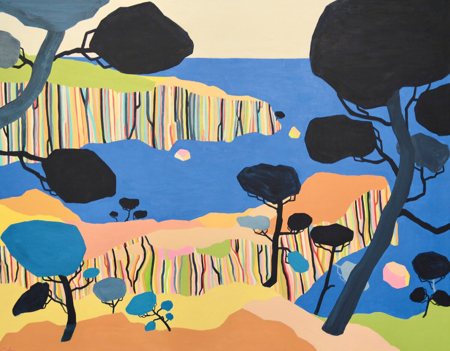 Les grandes falaises Vincent Gabin Original painting for sale