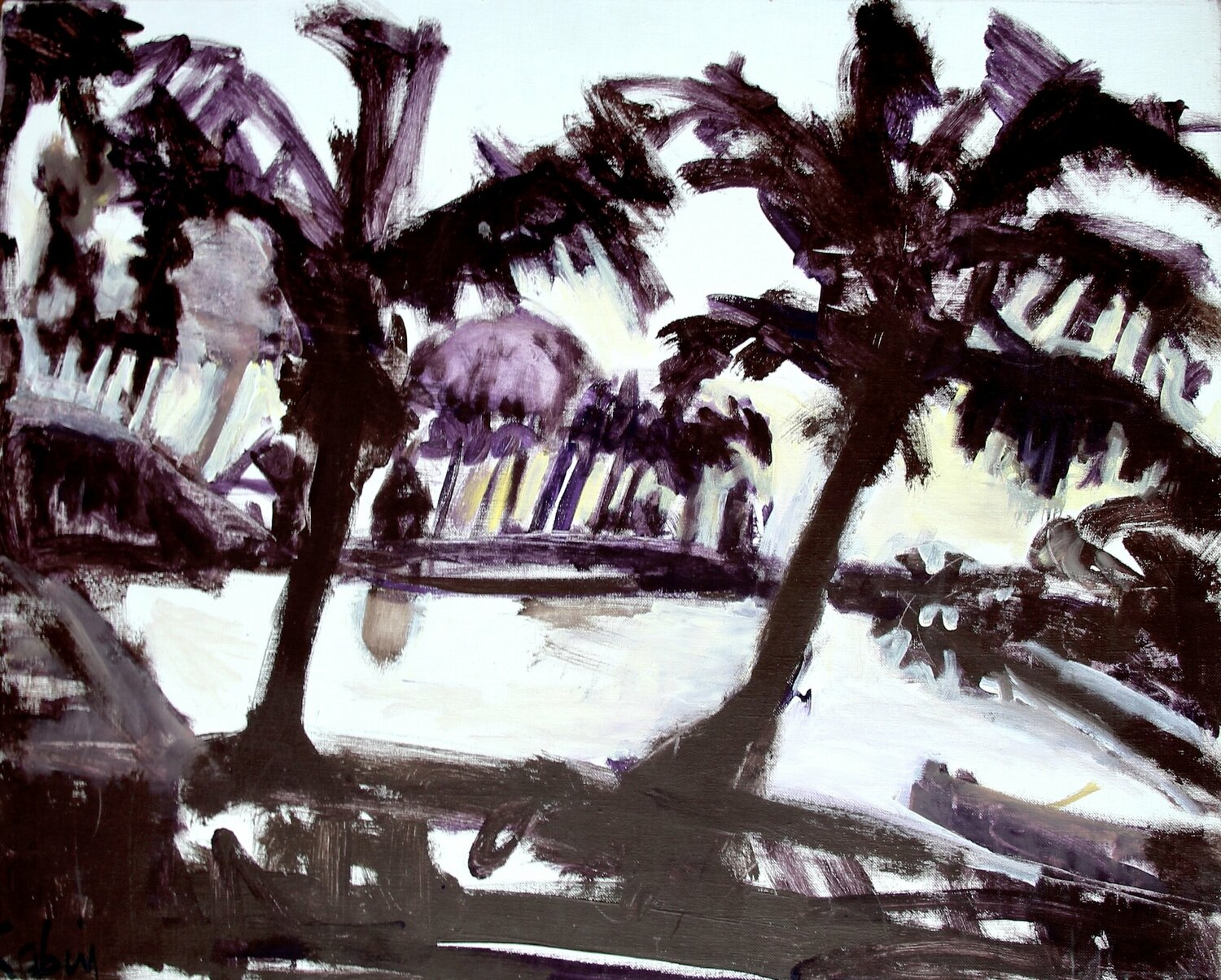 Paysage oriental Vincent Gabin Original painting for sale