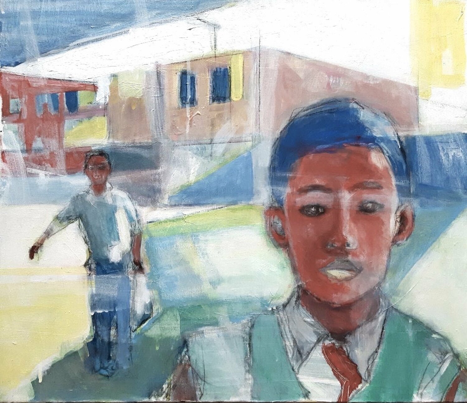 L'enfant rouge Vincent Gabin Original painting for sale