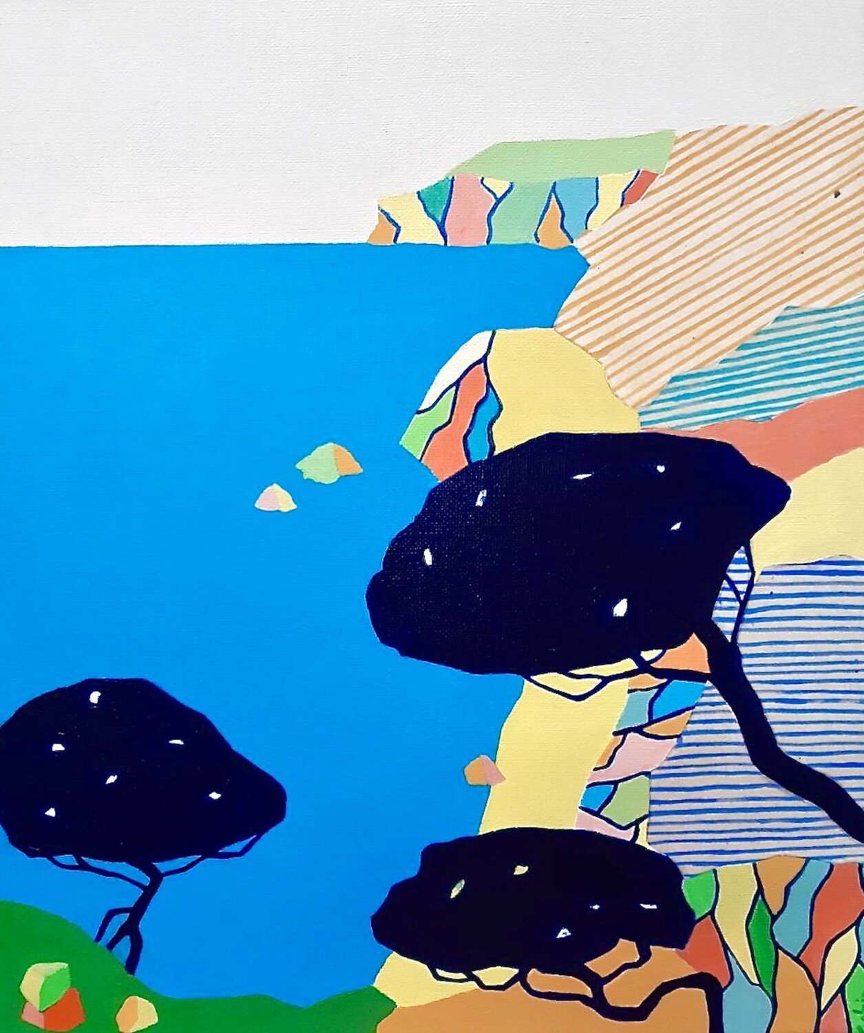 Chaos dans les calanques III Vincent Gabin Original painting for sale