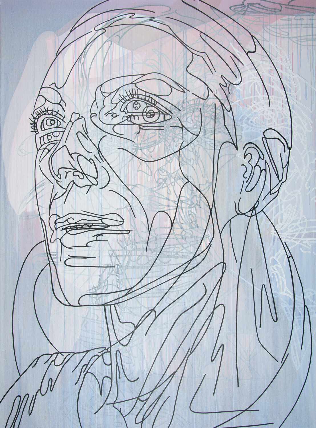 Nine Lives & The Daily Mirror (It comes along with the light) Barbara Wijnveld Original painting for sale
