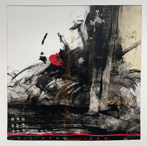 Black and White Composition III by Gor Avetisyan, Painting for Sale on Select