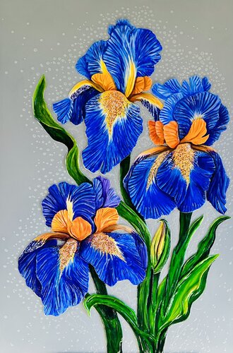 Natural Desire. Irises. 3D Painting by Lana Ritter, Painting for Sale on Select