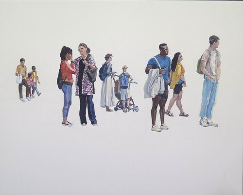 Semáforo de Santa Mónica by Jesús Manuel Moreno, Painting for Sale on Select