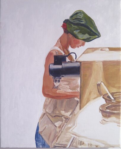 La joven heladera inglesa by Jesús Manuel Moreno, Painting for Sale on Select