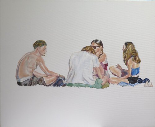 Merienda en la hierba by Jesús Manuel Moreno, Painting for Sale on Select