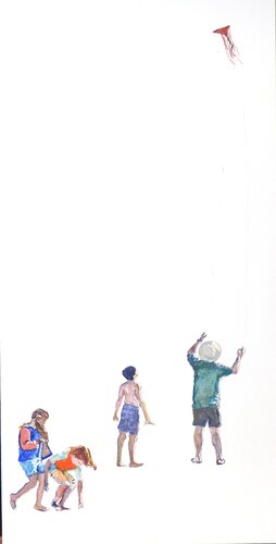 Volando la cometa by Jesús Manuel Moreno, Painting for Sale on Select
