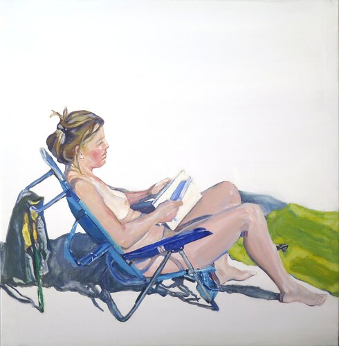 Hojeando un libro by Jesús Manuel Moreno, Painting for Sale on Select