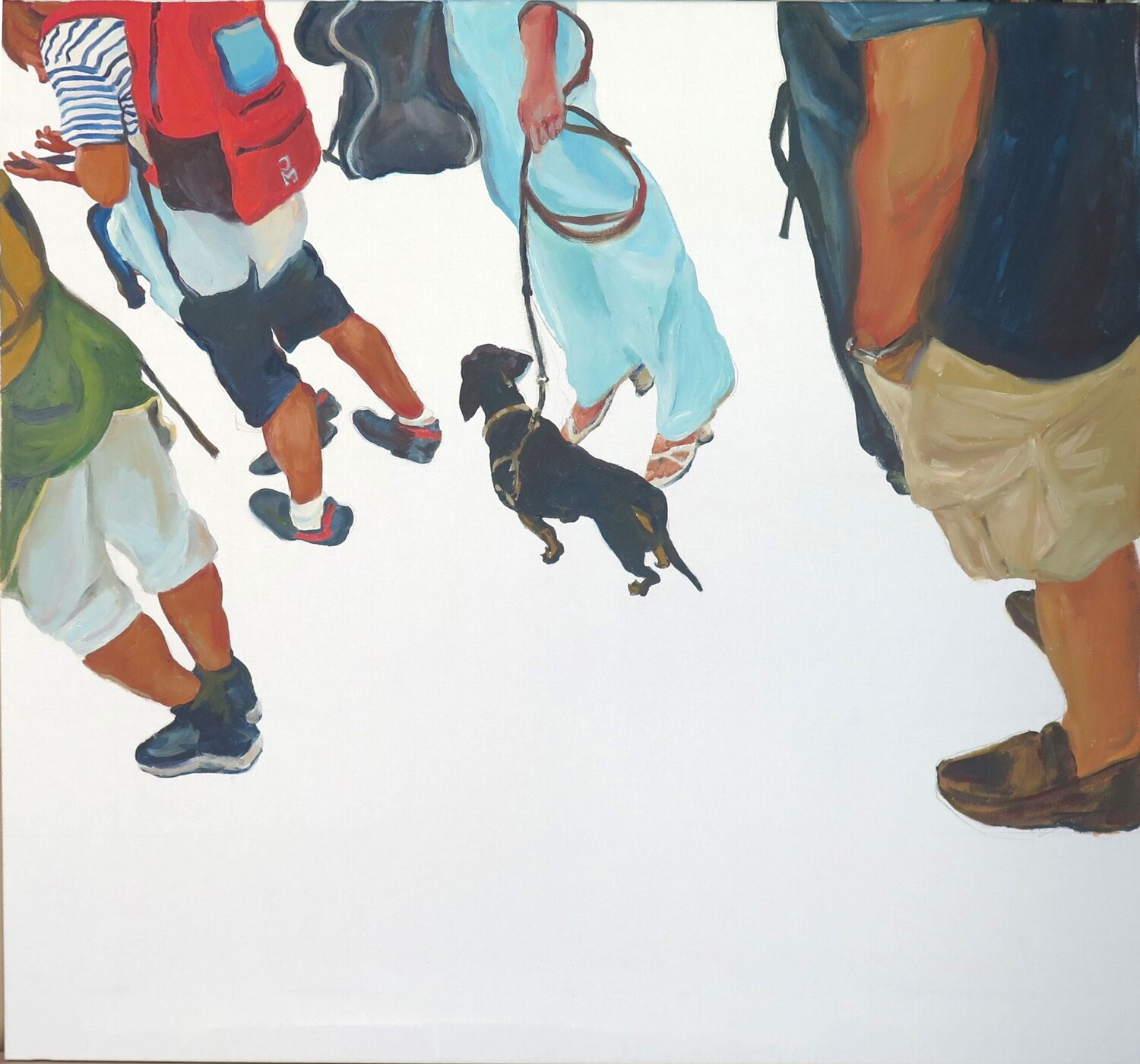 Mirando al suelo en Gatwick Jesús Manuel Moreno Original painting for sale