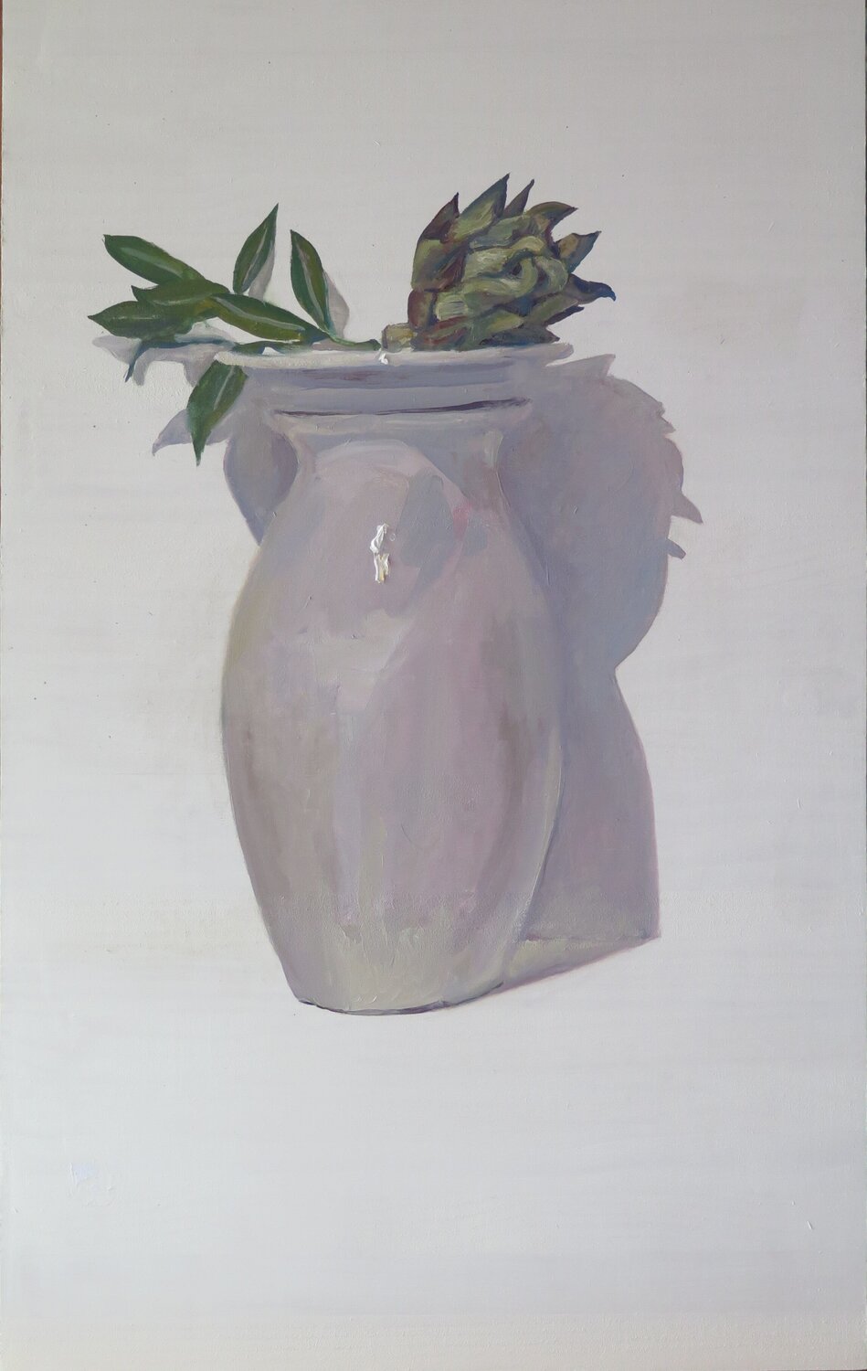 Jarro blanco con vegetales sobre un plato Jesús Manuel Moreno Original painting for sale