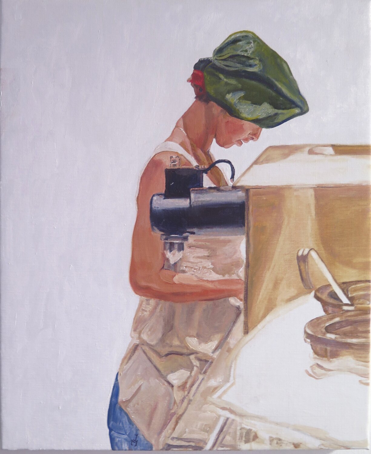 La joven heladera inglesa Jesús Manuel Moreno Original painting for sale