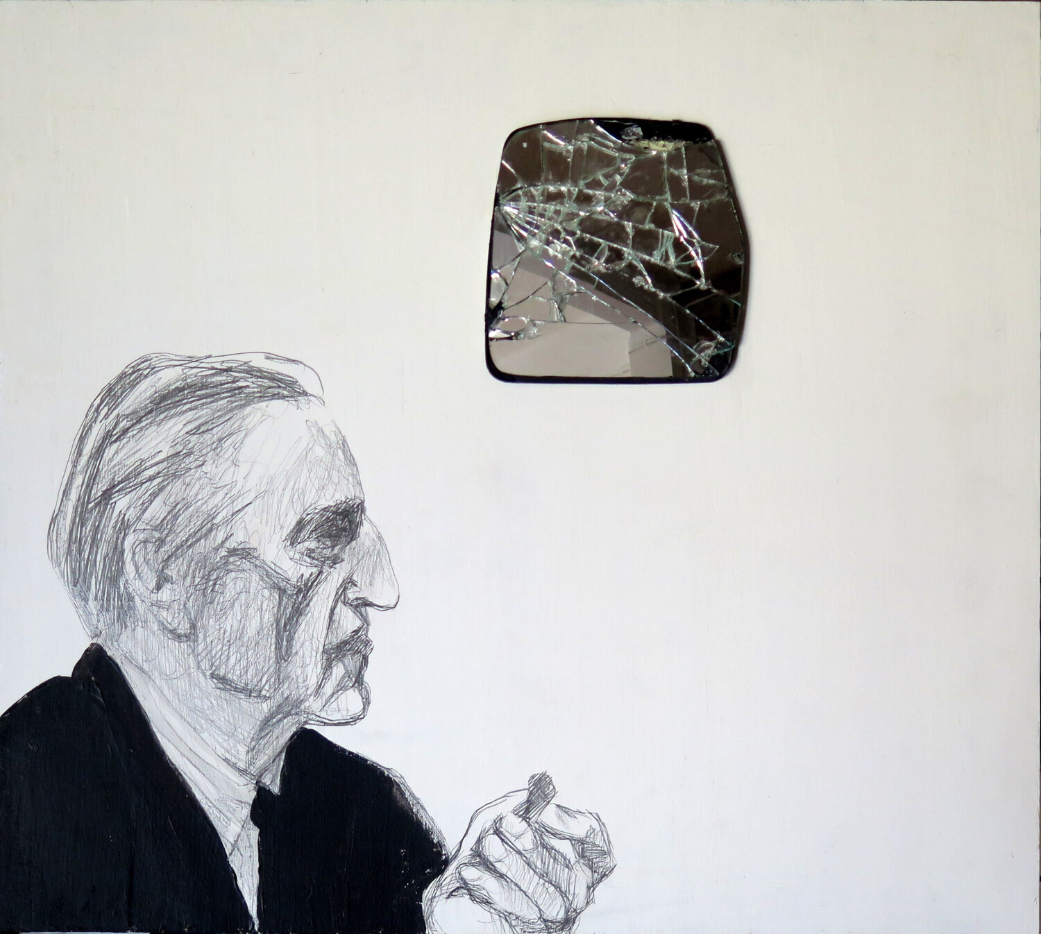 Duchamp y una pequeña novia trouvé Jesús Manuel Moreno Original painting for sale