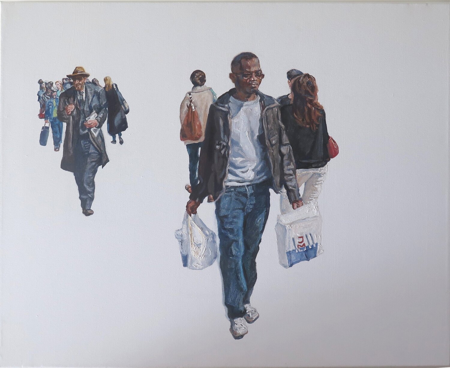 En una acera de Londres Jesús Manuel Moreno Original painting for sale