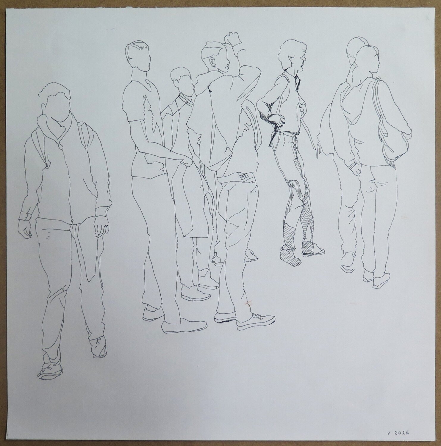 Grupo de adolescentes Jesús Manuel Moreno Drawing for sale