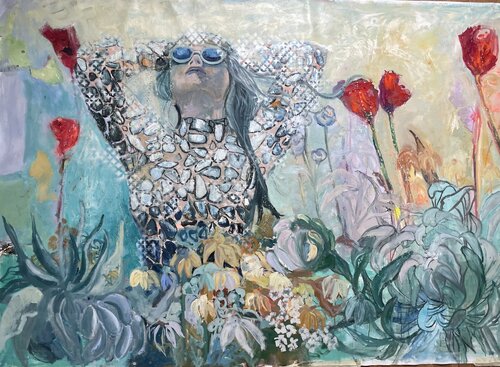 Sun Worshipper in Bloom by Maria-Isabel Brandis, Painting for Sale on Select