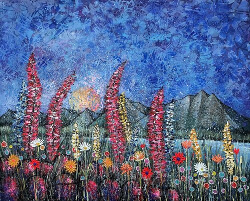 Mosaic Blooms by Jacob Kwesi Bennett, Painting for Sale on Select