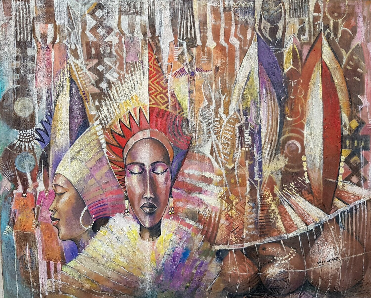 Historical Journey Jacob Kwesi Bennett Original painting for sale