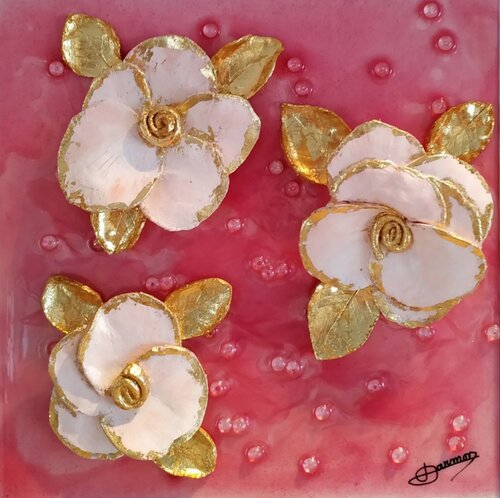 FLEURS DANS LA ROSEE von Joëlle Darmon, Malerei kaufen auf Select