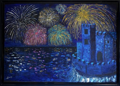 FEU D'ARTIFICE by Joëlle Darmon, Painting for Sale on Select