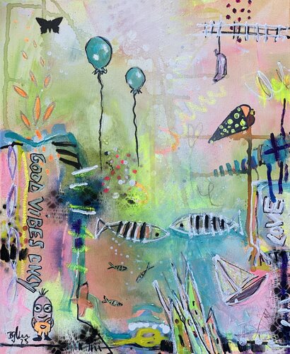 Good vibes only by Bea Schubert, Painting for Sale on Select