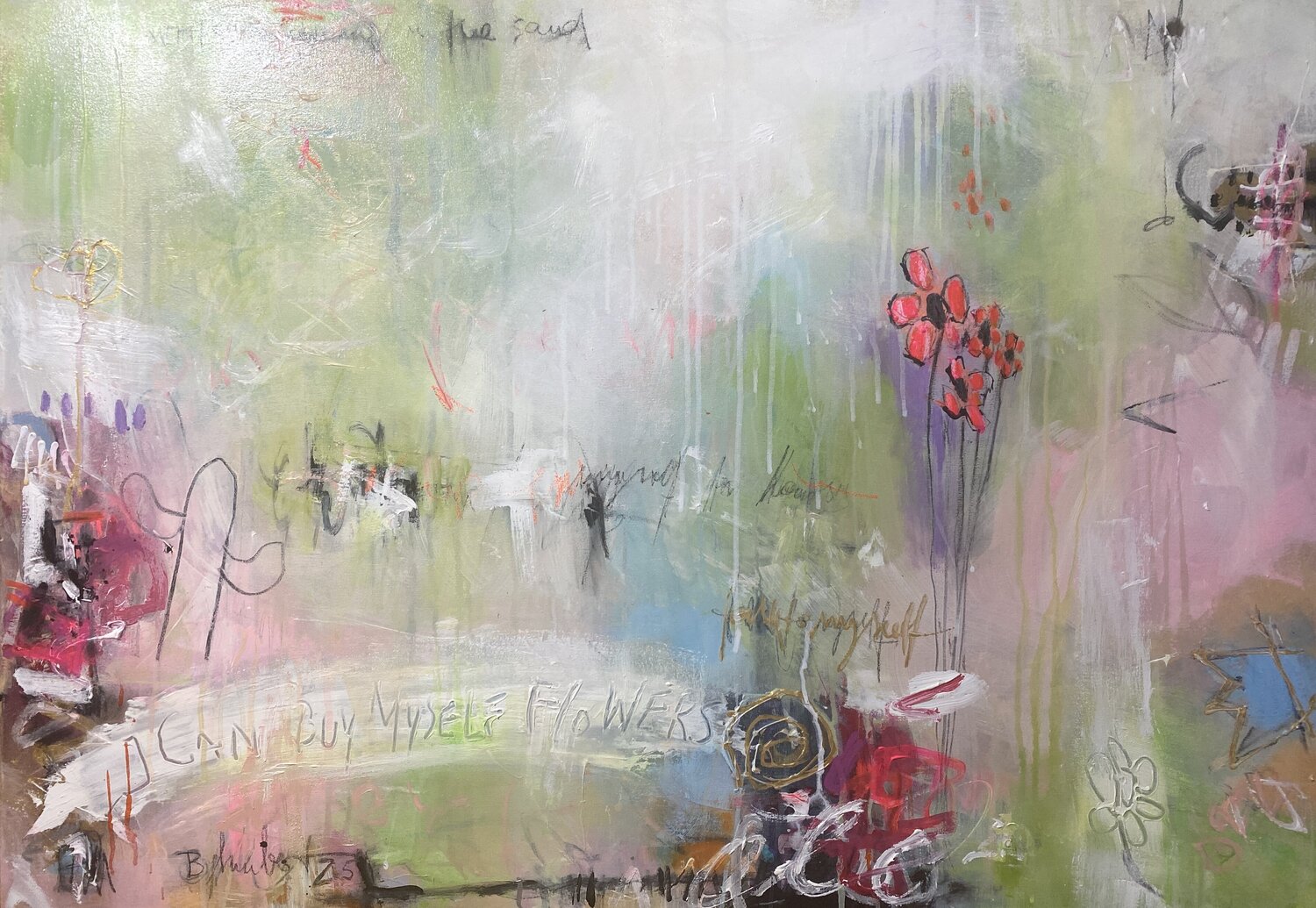 I can buy myself flowers No.4 Bea Schubert Original painting for sale