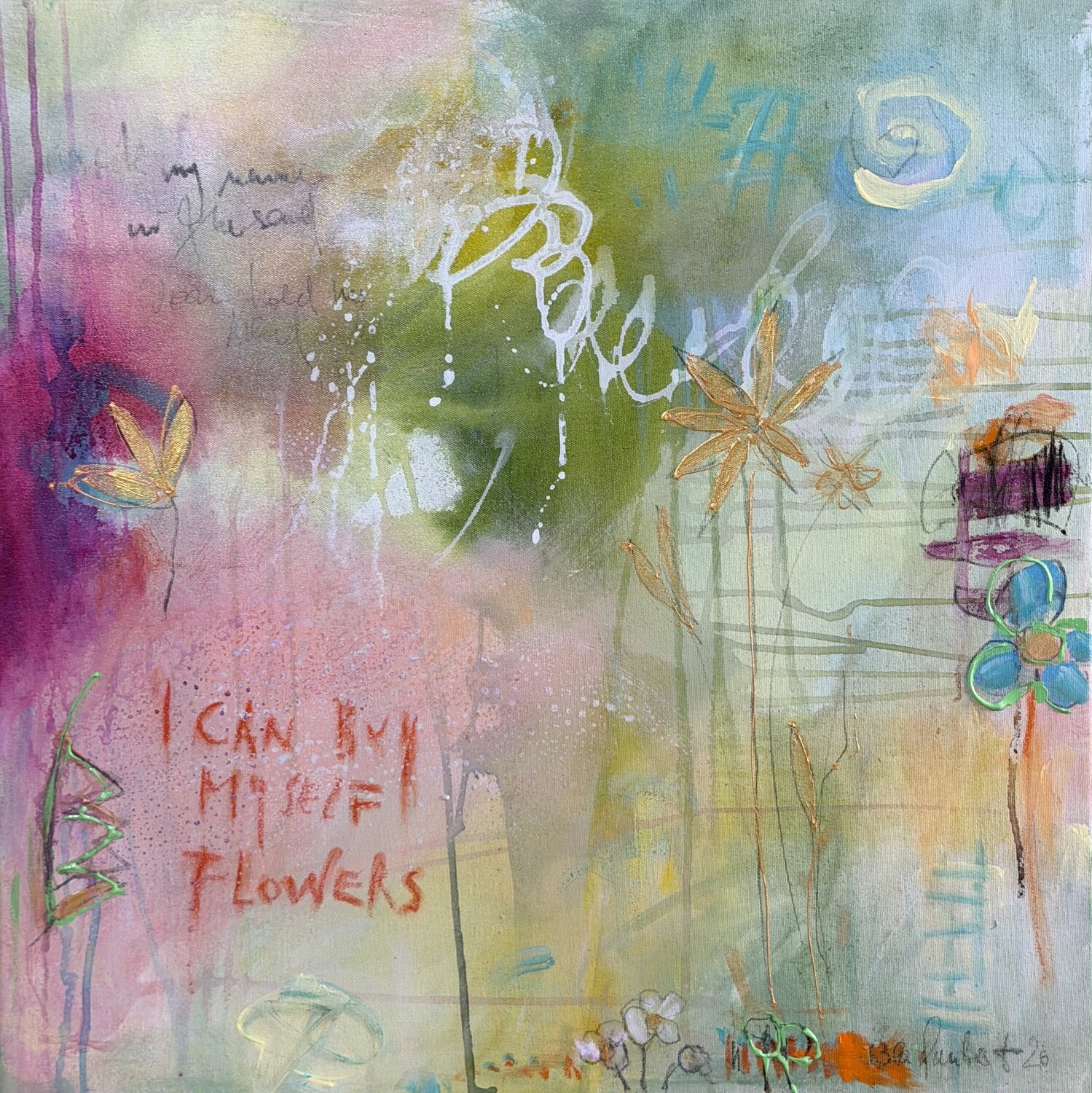 I can buy myself flowers No.7 Bea Schubert Original painting for sale
