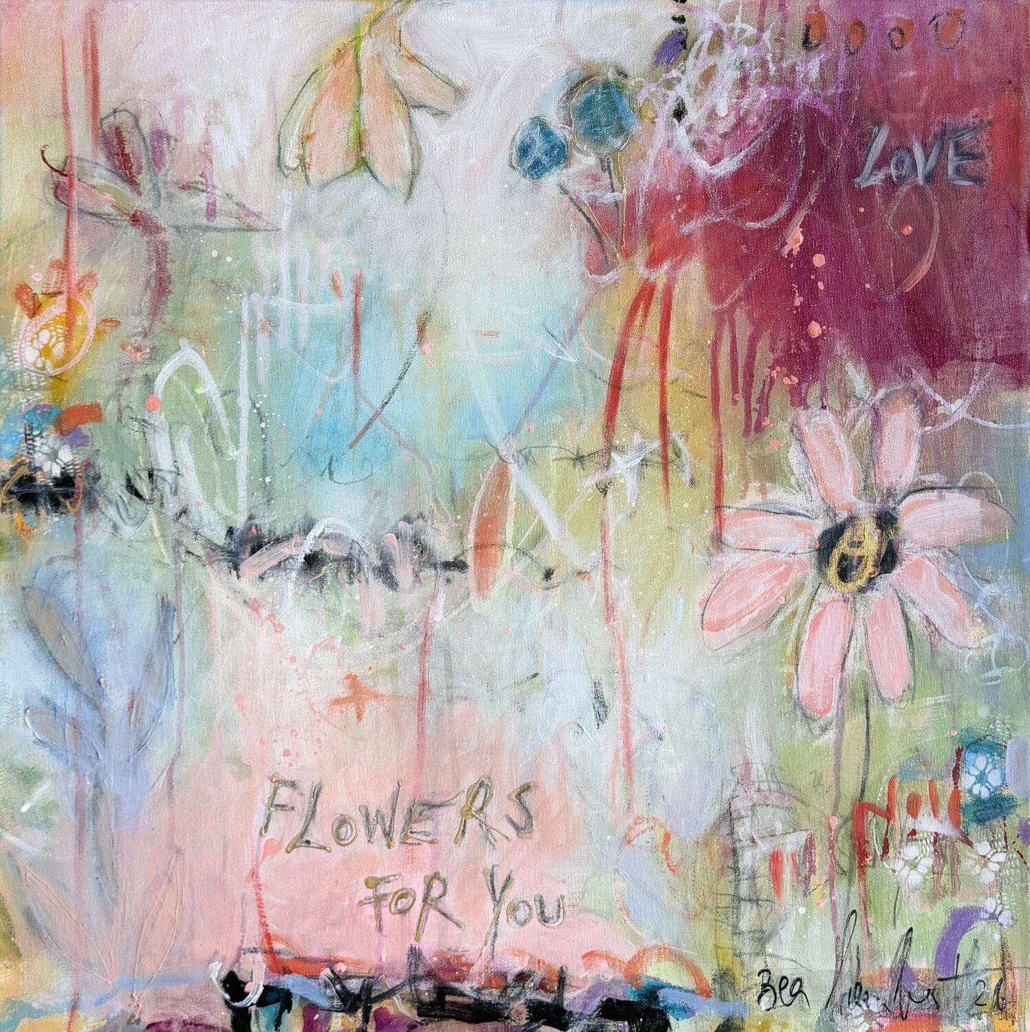 Flowers for you No.1 Bea Schubert Original painting for sale