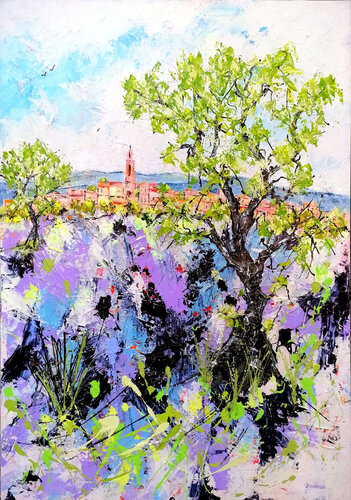 Le village by Jean-Pierre Borderie, Painting for Sale on Select