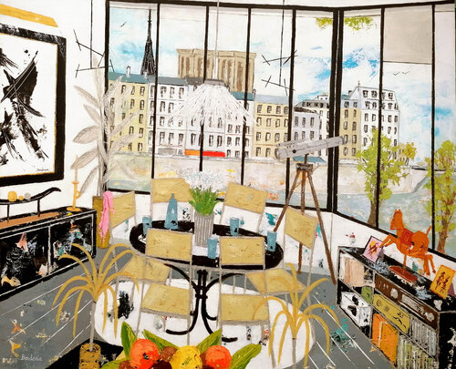 La salle à manger by Jean-Pierre Borderie, Painting for Sale on Select