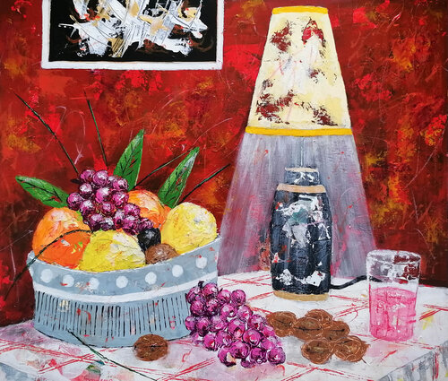 Noix sur la table by Jean-Pierre Borderie, Painting for Sale on Select