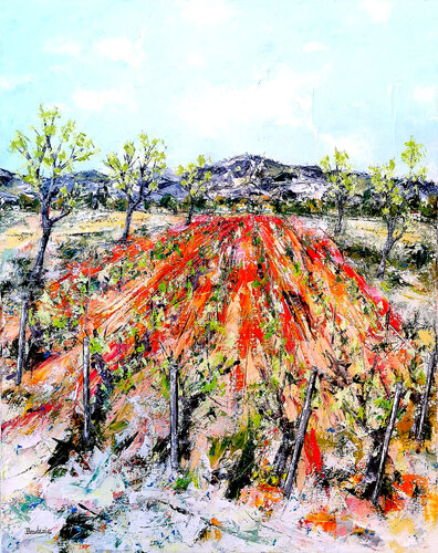 Les vignes by Jean-Pierre Borderie, Painting for Sale on Select