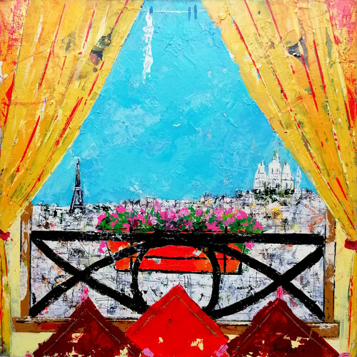 La vue de la fenêtre by Jean-Pierre Borderie, Painting for Sale on Select