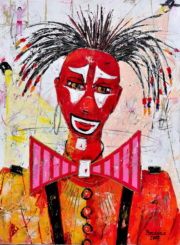 Le clown à la boucle d'oreille. by Jean-Pierre Borderie, Painting for Sale on Select