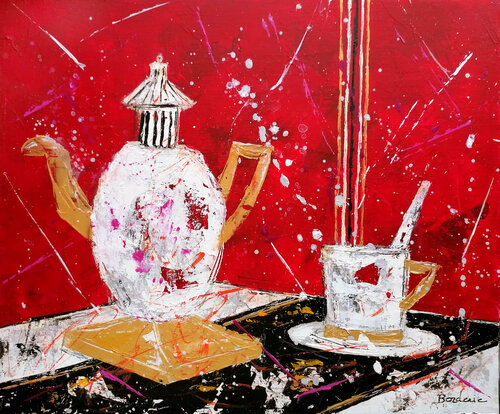 L'invitation au thé by Jean-Pierre Borderie, Painting for Sale on Select