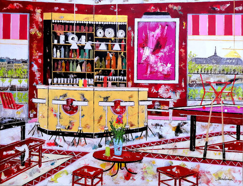 Le coin détente by Jean-Pierre Borderie, Painting for Sale on Select
