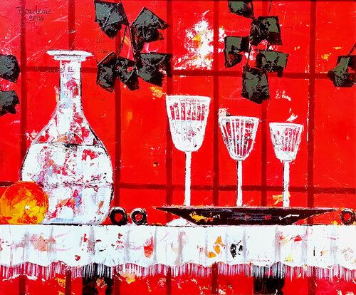 Les trois verres by Jean-Pierre Borderie, Painting for Sale on Select
