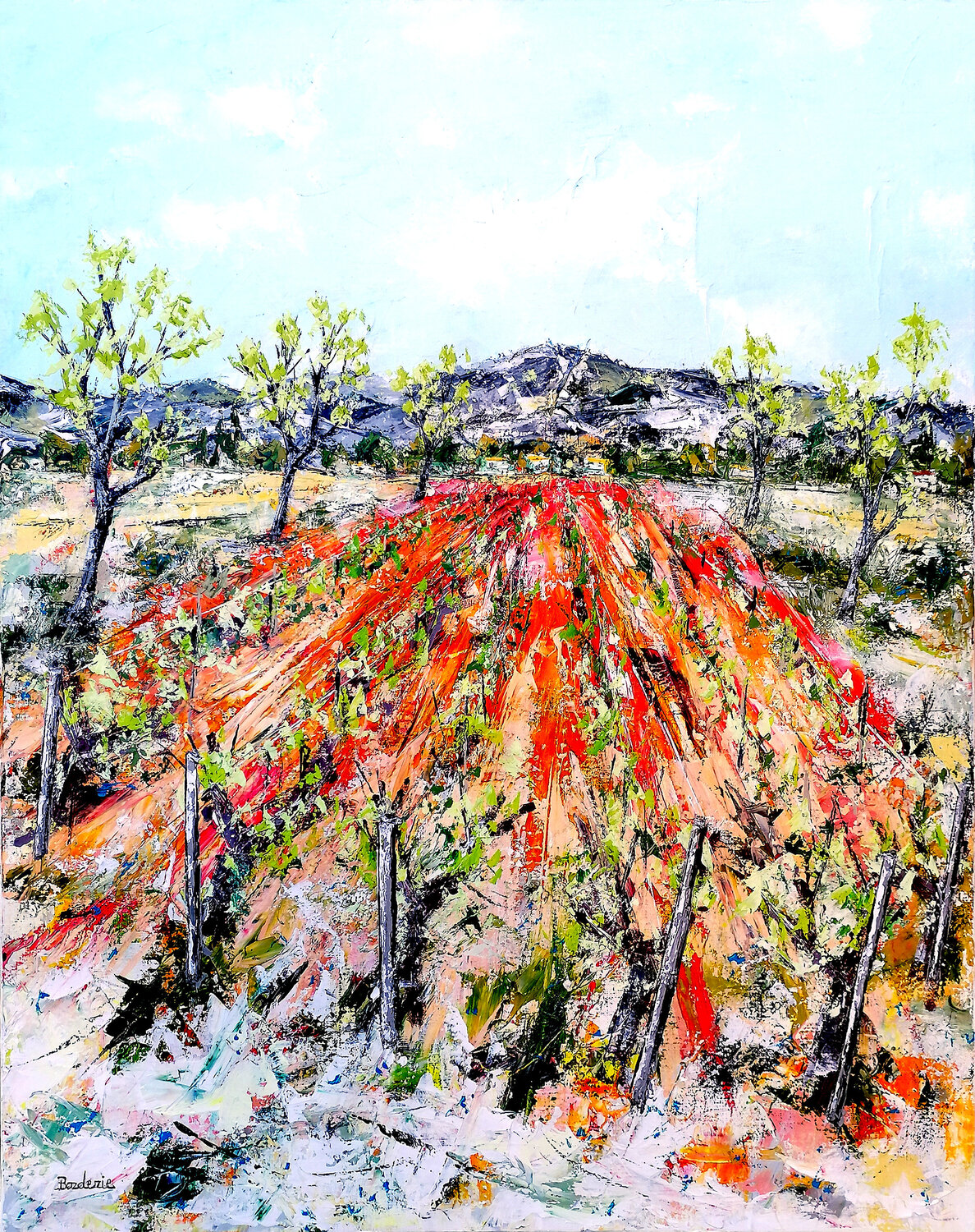 Les vignes Jean-Pierre Borderie Original painting for sale