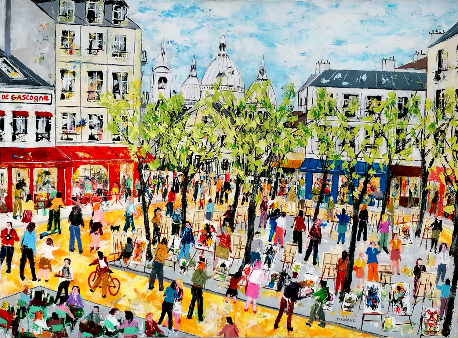 La Place du Tertre et ses peintres Jean-Pierre Borderie Original painting for sale