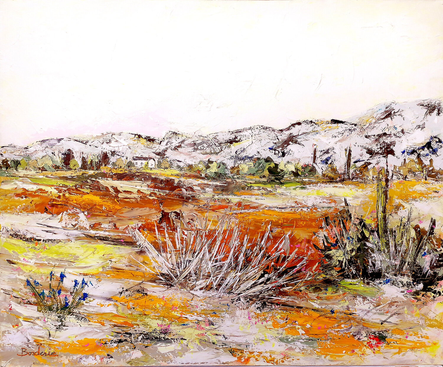 La maison dans la plaine Jean-Pierre Borderie Original painting for sale