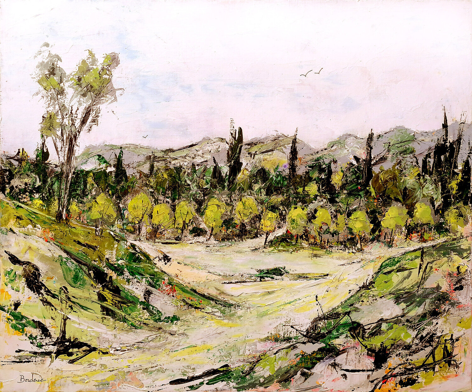 Petite ballade dans la campagne Jean-Pierre Borderie Original painting for sale