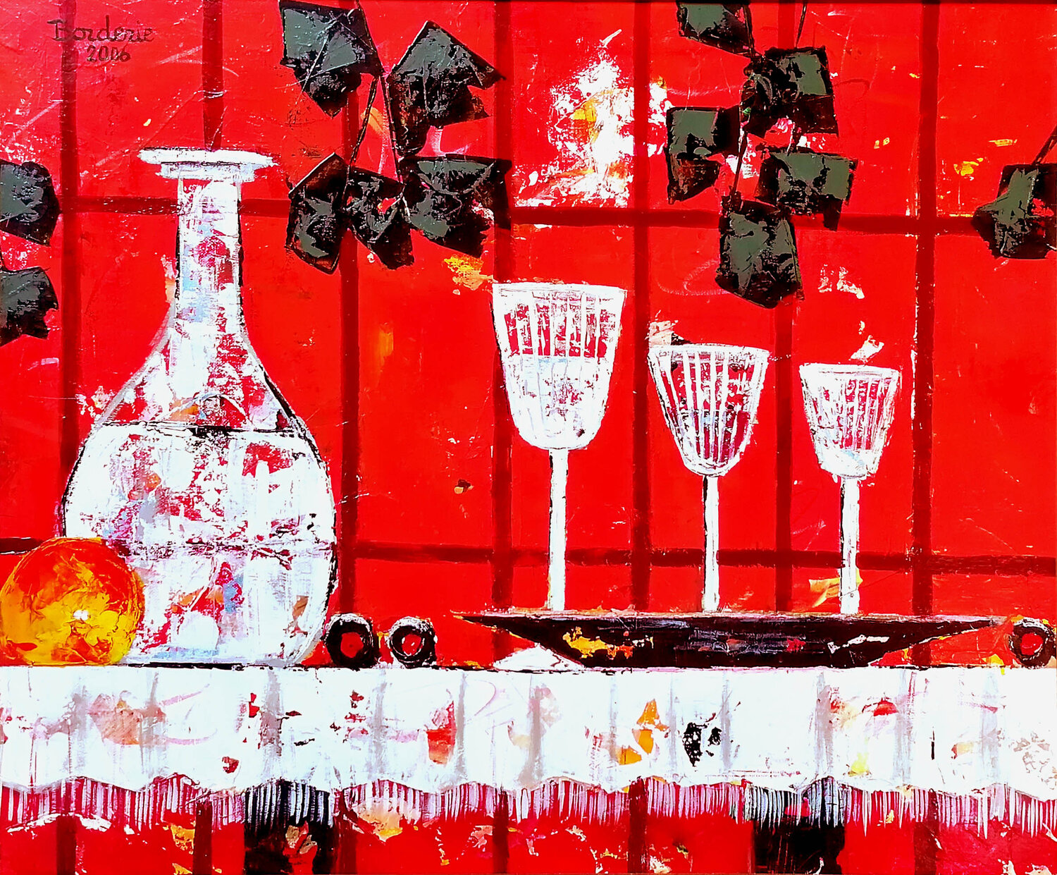 Les trois verres Jean-Pierre Borderie Original painting for sale