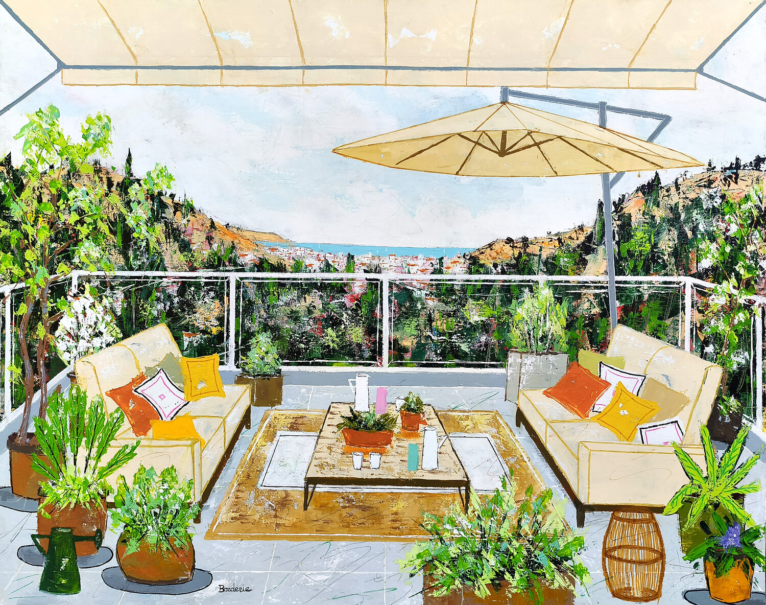 Un matin en Méditerranée Jean-Pierre Borderie Original painting for sale