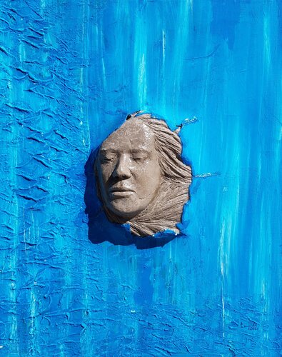 Scultura in cemento e tela colorata by Michele Imperiale, Painting for Sale on Select