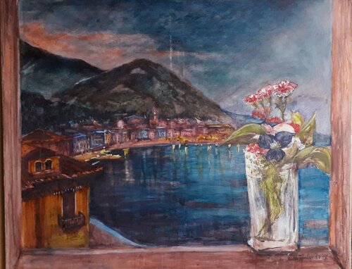 Moltrasio by night by Davide Rodoquino, Painting for Sale on Select